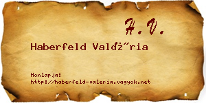 Haberfeld Valéria névjegykártya